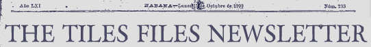Welcome to the Tiles Files Newsletter